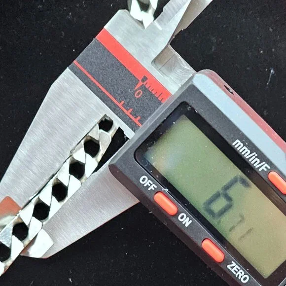 Solid 925 Italy Diamond Cut Curb Chain 20” 44g Heavy Sterling Silver 6.5mm - Picture 11 of 12